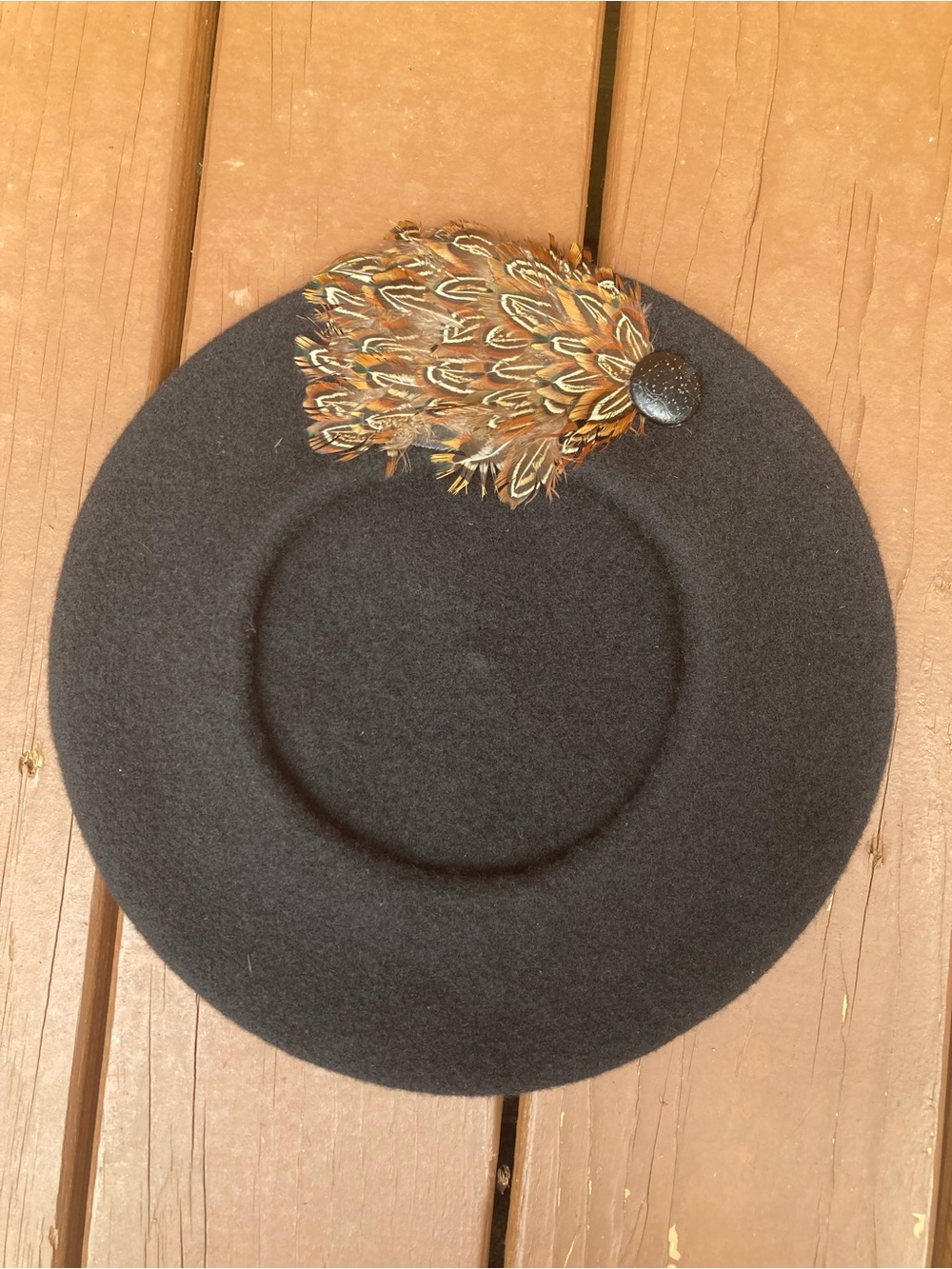 Vintage Beret with Feather